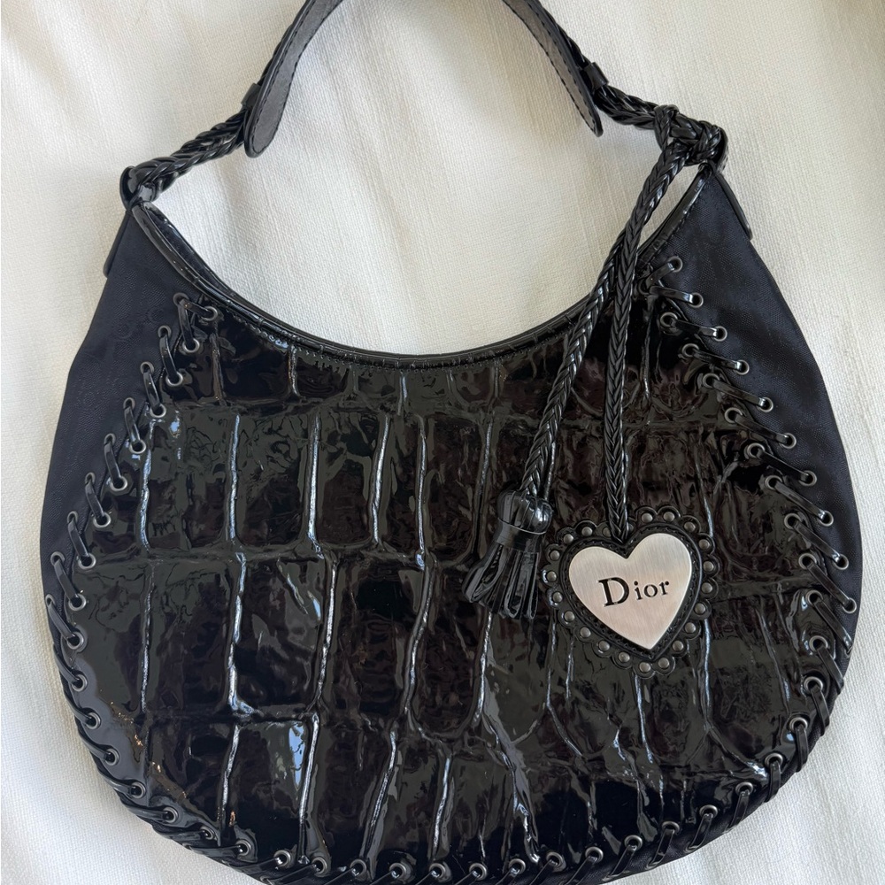 Dior Black Croc-Embossed Women's Bag